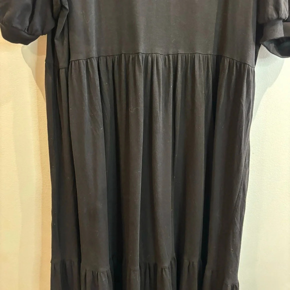 GENTLE FAWN Sz M Tiered Skirt Puff Sleeves Flowy Cotton Modal Blend Maxi Dress - Picture 3 of 12